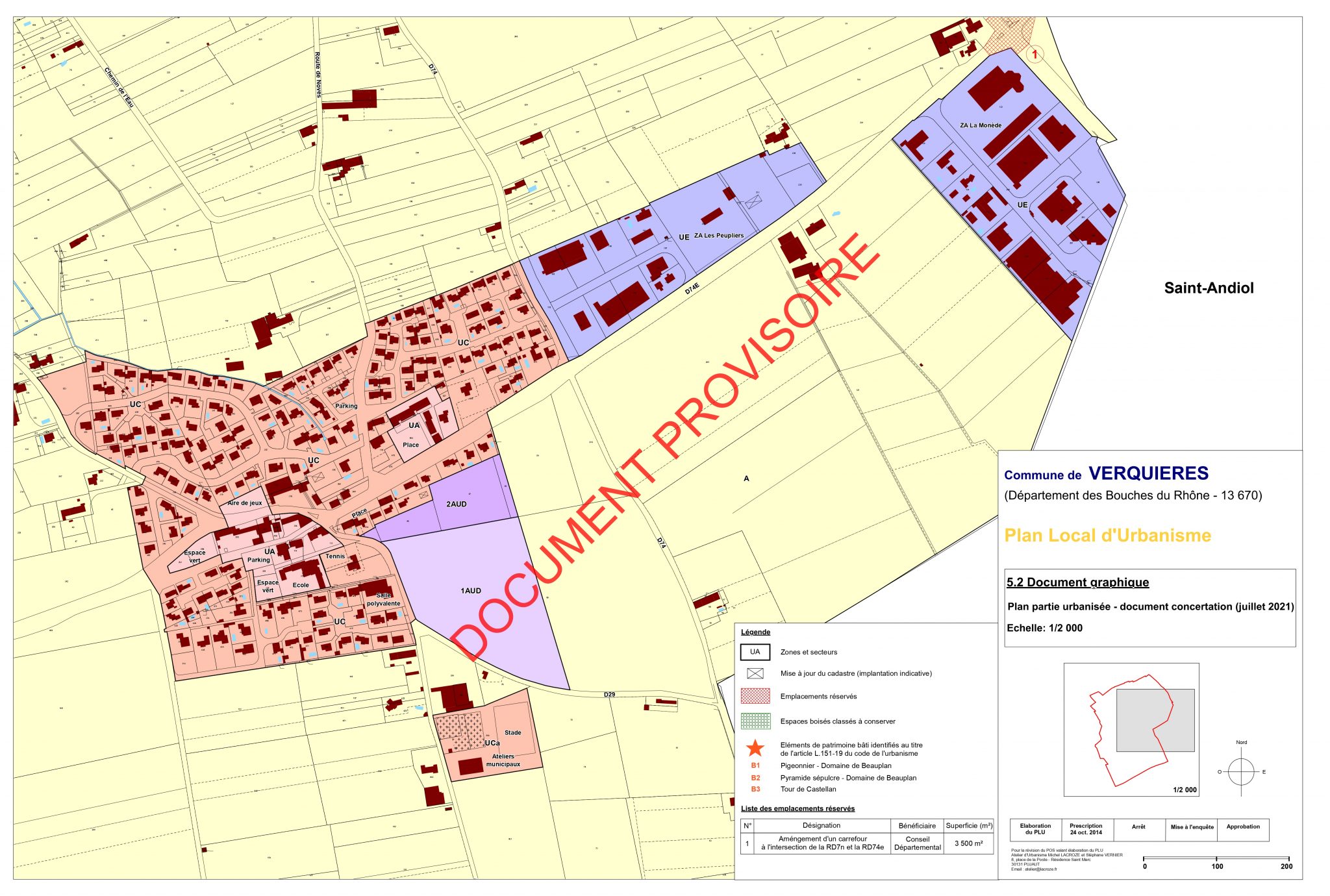 Plan Local d’Urbanisme – Village de Verquières